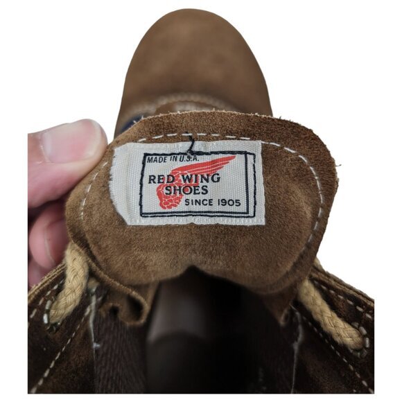 Vintage Red‎ Wing Steel Toe Boots SuperSole Size 8 D Brown Blue - RARE main image 5